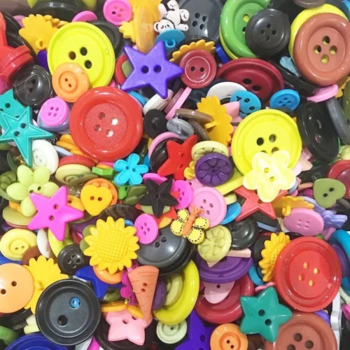 Assorted Colourful Sewing Buttons – 40pcs DIY Craft & Children’s Sewing Set