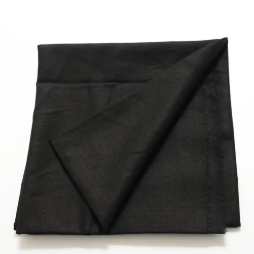 Black Linen Cotton Blend Fabric 50 × 140cm – Soft Natural Sewing & DIY Fabric