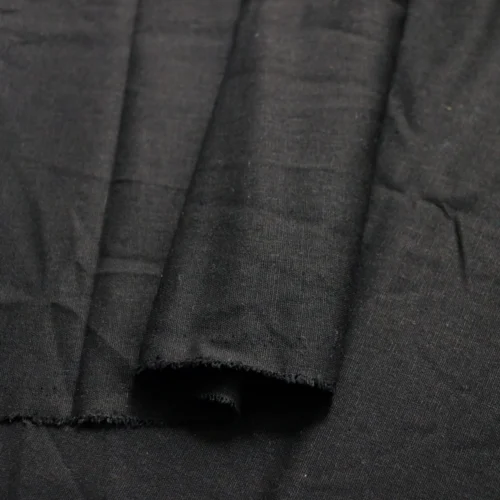 Black Linen Cotton Blend Fabric 50 × 140cm – Soft Natural Sewing & DIY Fabric