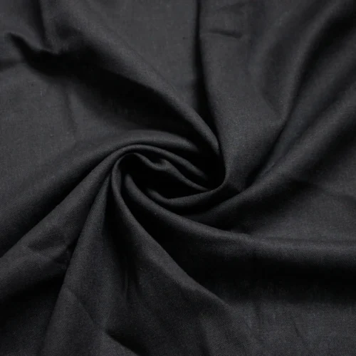 Black Linen Cotton Blend Fabric 50 × 140cm – Soft Natural Sewing & DIY Fabric
