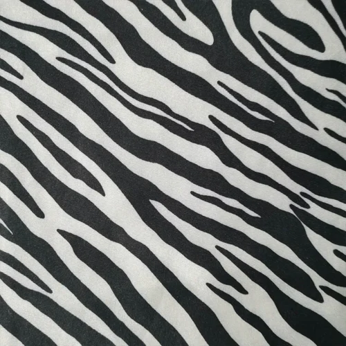 White Zebra Print Cotton Spandex Knit Fabric 150 × 200cm – 4-Way Stretch Apparel Fabric
