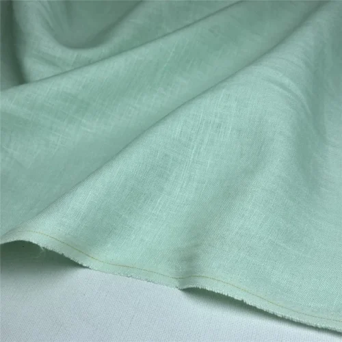 Mint Green Washed Linen Fabric 50 × 135cm – 100% Soft Breathable Linen
