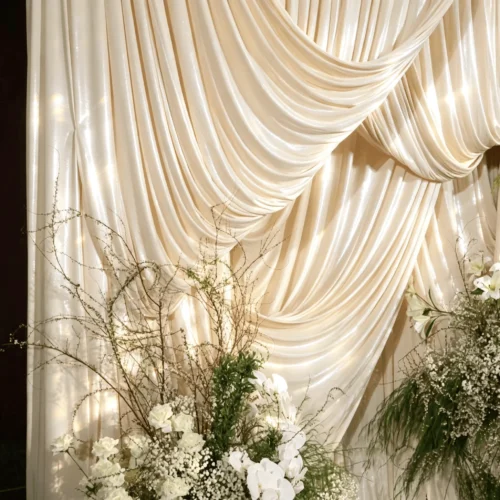 Liquid Crystal Satin Fabric – Thick Reflective Fabric for Wedding Dresses & Décor