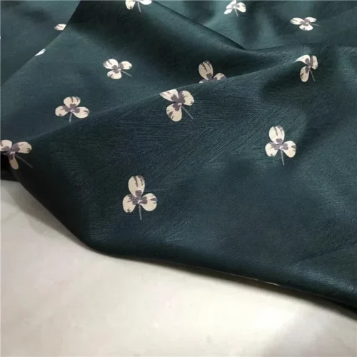Mulberry Silk Stretch Satin Fabric 100cm – Herringbone Print for Blouses & Dresses