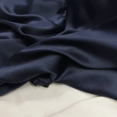 S244918c242184e7e91f9662fdffcb1523.webp Dark Blue Mulberry Silk Stretch Satin Fabric 50 × 145cm – 100% Silk Fabric
