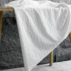 White Striped Jacquard Knit Fabric 1m – Stretch Pleated Fashion Fabric