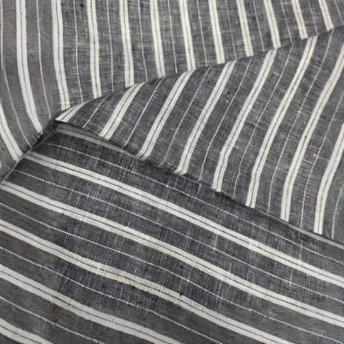 Japanese Yarn-Dyed Striped Linen Fabric 50 × 140cm – Soft Breathable Sewing Fabric
