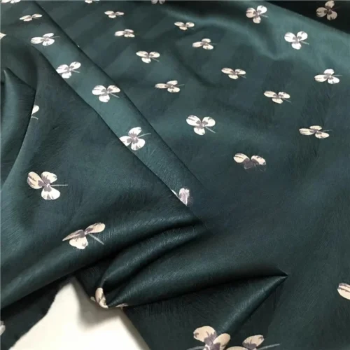 Mulberry Silk Stretch Satin Fabric 100cm – Herringbone Print for Blouses & Dresses