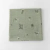 Green Embroidered Striped Cotton Linen Fabric 50 × 145cm – Sewing Fabric for Dresses & Shirts