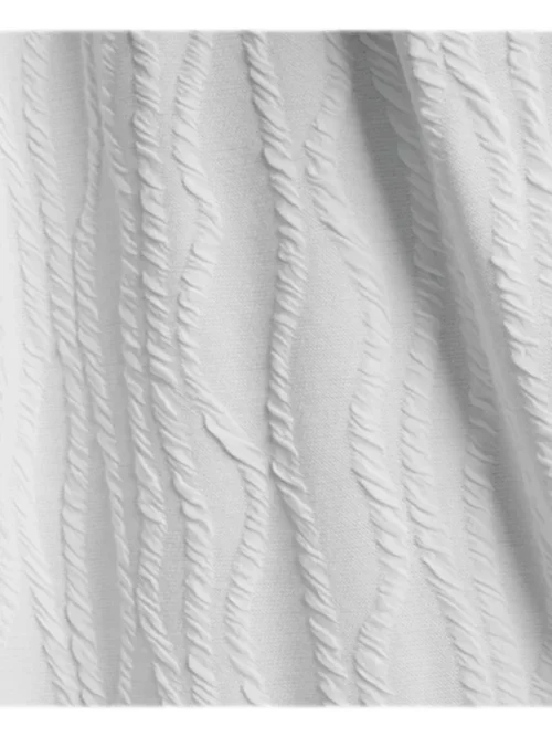 White Striped Jacquard Knit Fabric 1m – Stretch Pleated Fashion Fabric