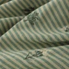 Green Embroidered Striped Cotton Linen Fabric 50 × 145cm – Sewing Fabric for Dresses & Shirts