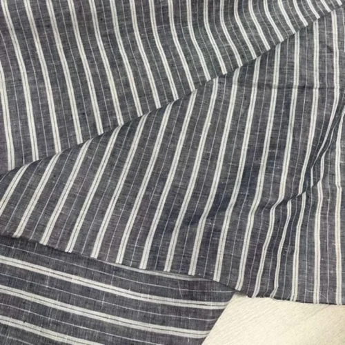 Japanese Yarn-Dyed Striped Linen Fabric 50 × 140cm – Soft Breathable Sewing Fabric