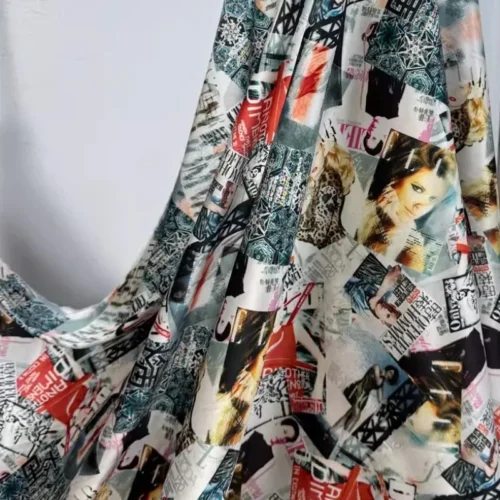 Printed Silk Satin Fabric 1 × 108cm – Smooth Stretch Fabric for Dresses & Pants