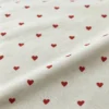 Natural Linen Fabric 50 × 150cm – Peach Heart Print Canvas Fabric for DIY Sewing