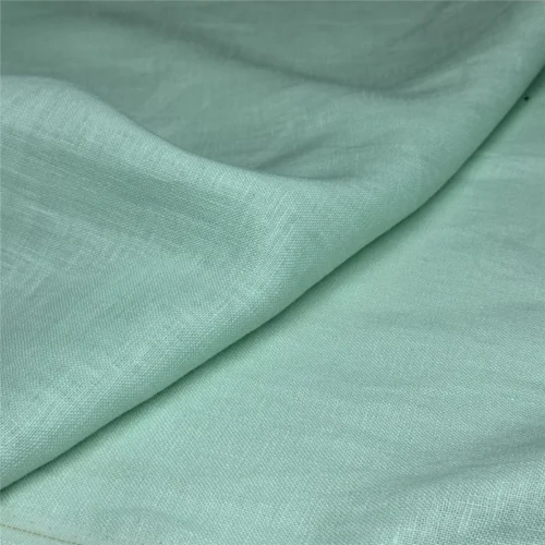 Mint Green Washed Linen Fabric 50 × 135cm – 100% Soft Breathable Linen