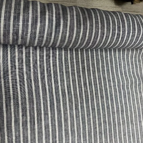 Japanese Yarn-Dyed Striped Linen Fabric 50 × 140cm – Soft Breathable Sewing Fabric