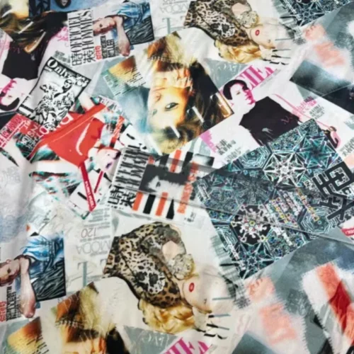 Printed Silk Satin Fabric 1 × 108cm – Smooth Stretch Fabric for Dresses & Pants