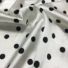 White Stretch Satin Fabric with Black Polka Dots 0.5 × 114cm – Dressmaking Fabric