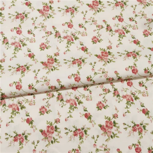 Rosaceae Flower Cotton Twill Fabric 60" Width – Printed Fabric for Dresses & Baju Kurung