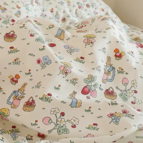 Forest Rabbit Cotton Twill Fabric 60" Width – Printed Fabric for Dresses & Baju Kurung