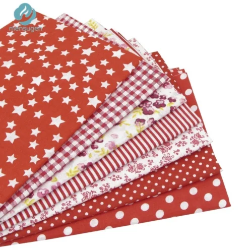 Printed Cotton Fabric Squares – 7pcs 25 × 25cm Patchwork & DIY Fabric