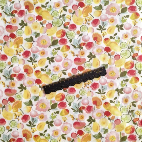 my-11134201-23020-hq2w9x23wsnv9b.webp Pastoral Floral & Fruit Cotton Twill Fabric 60" Width – Printed Dressmaking Fabric