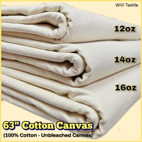 Thick Cotton Canvas Fabric 63" Width – Heavyweight DIY Canvas Fabric