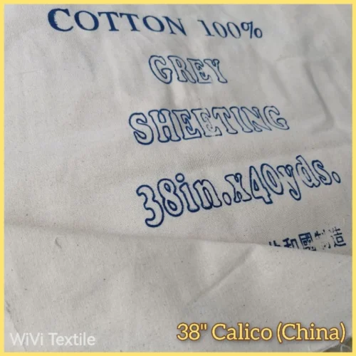 Grey Calico Sheeting Fabric 38" Width – Cotton Muslin Fabric 40 Yards