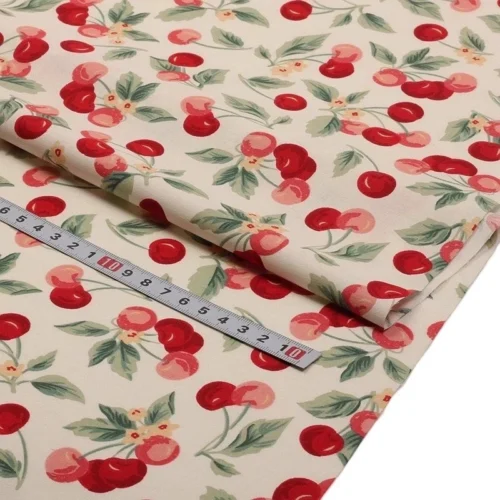 Cherry Cotton Twill Fabric 60" Width – 160cm Combed Cotton Fabric for Baju Kurung
