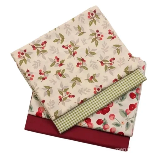 Cherry Cotton Twill Fabric 60" Width – 160cm Combed Cotton Fabric for Baju Kurung