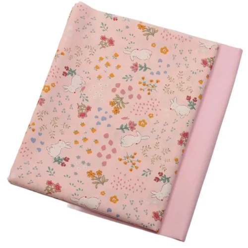 Japanese Strawberry Rabbit Cotton Twill Fabric 60" Width – Printed Fabric for Baju Kurung & Bedding